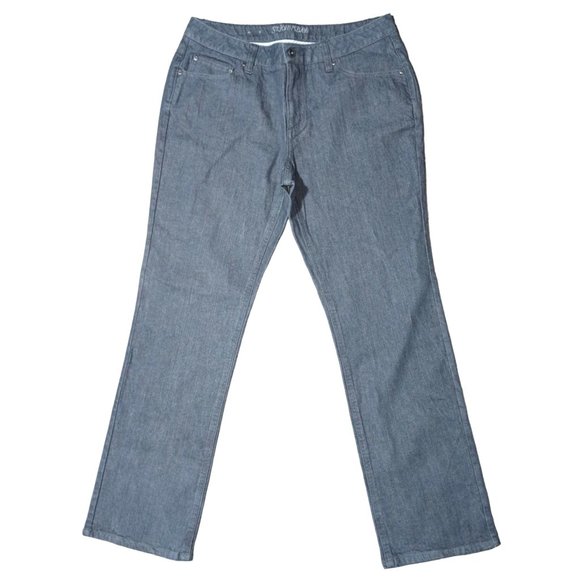 St Johns Bay Jeans Womens Size 14 Straight Leg Gray Denim Stretch - Picture 5 of 12